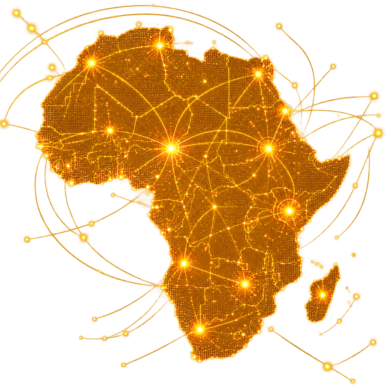 Carte numérique de l'Afrique reliant des communautés linguistiques à travers le continent